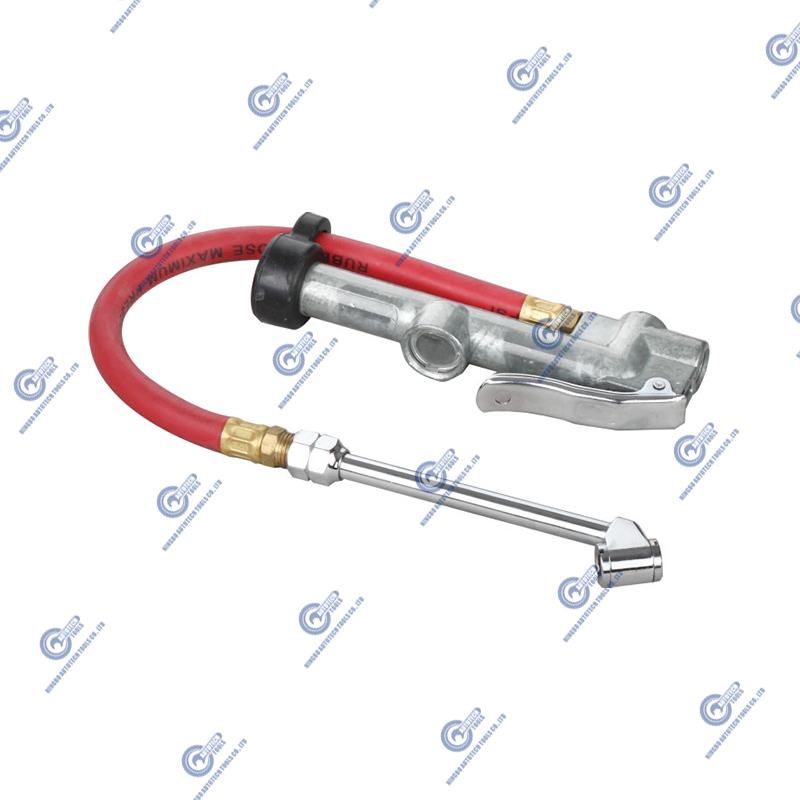 TG-27 gumiabroncs-felfújó mérőnk kettős fejű levegővel, 15 ”-es légtömlő 10-160 psi